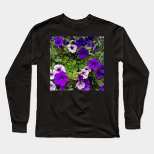 White And Blue Violets Field Long Sleeve T-Shirt